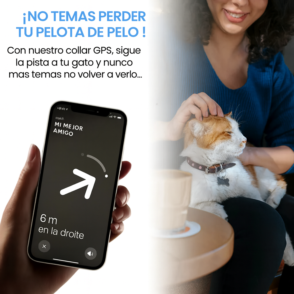 Collar GPS Inteligente para Gatos – Seguridad y tranquilidad en todo momento
